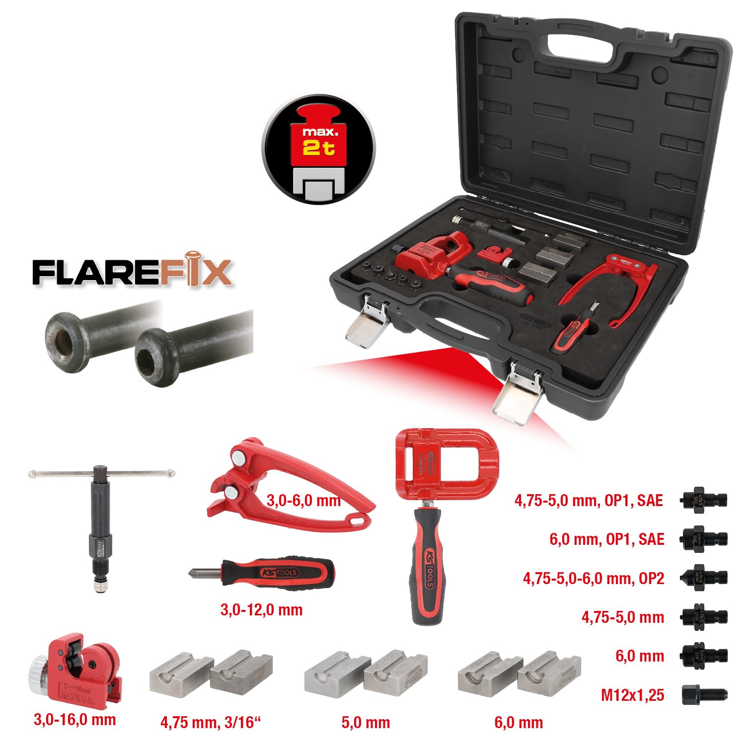 KS Tools 122.1290 Serie bordatubi universale Master, 16 pz.