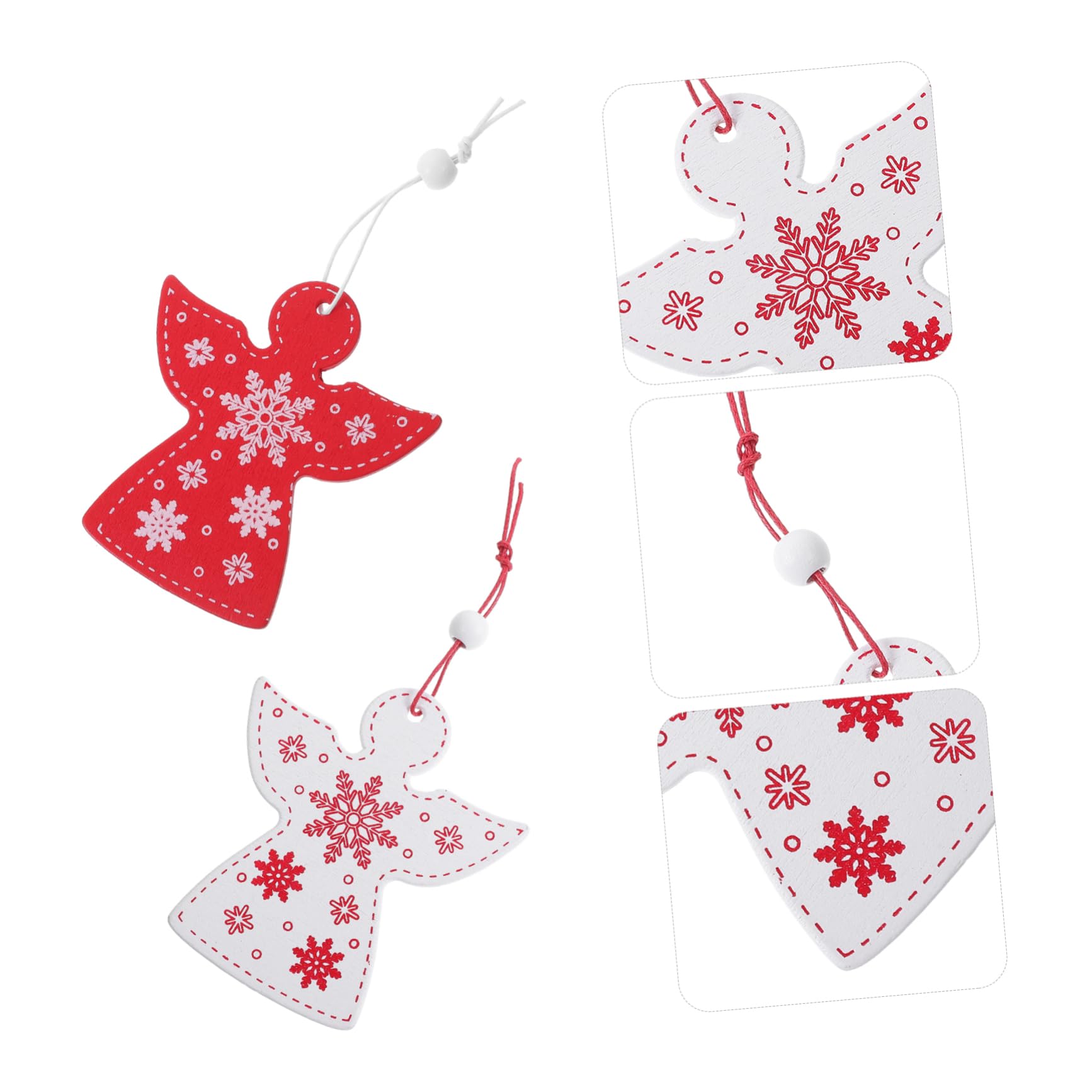 SEWACC 80piezas Adornos Colgantes De Ángel De Madera Para Decoración Navideña Para Árbol De Navidad Decoración De Invierno Colgantes De Madera Para Creación De Navideño