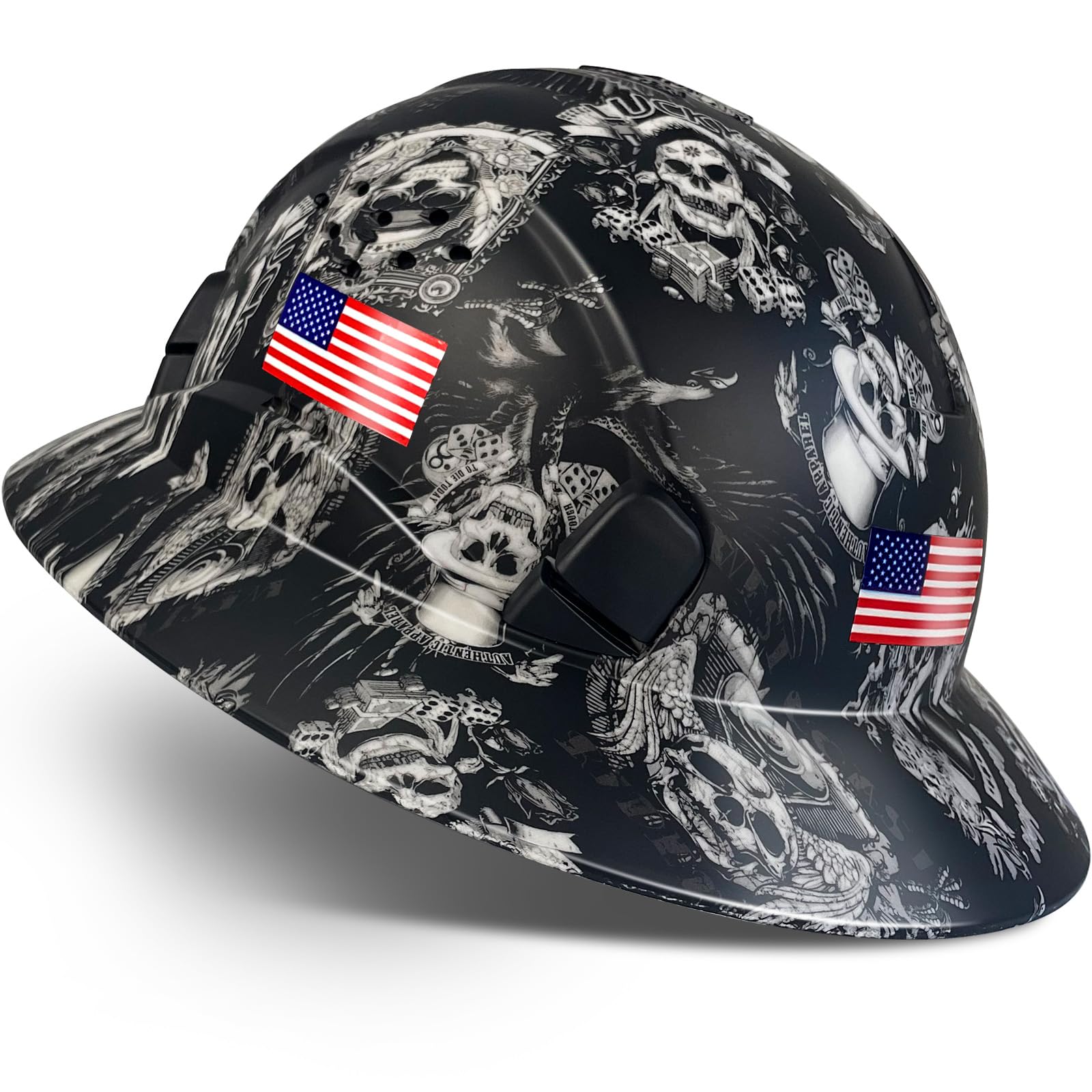 SAFEBUILDER Full Brim Hard Hats Construction Hardhats Safety Helmet Vented Adjustable Lightweight Sunshade Work Caps Industrial Head Protection ANSI Approved