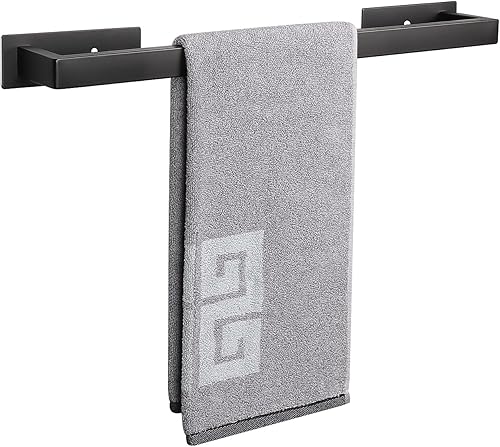 NearMoon Toallero de baño autoadhesivo cuadrado de acero inoxidable, estante de pared para colgar en el colgador adhesivo, estilo contemporáneo, sin