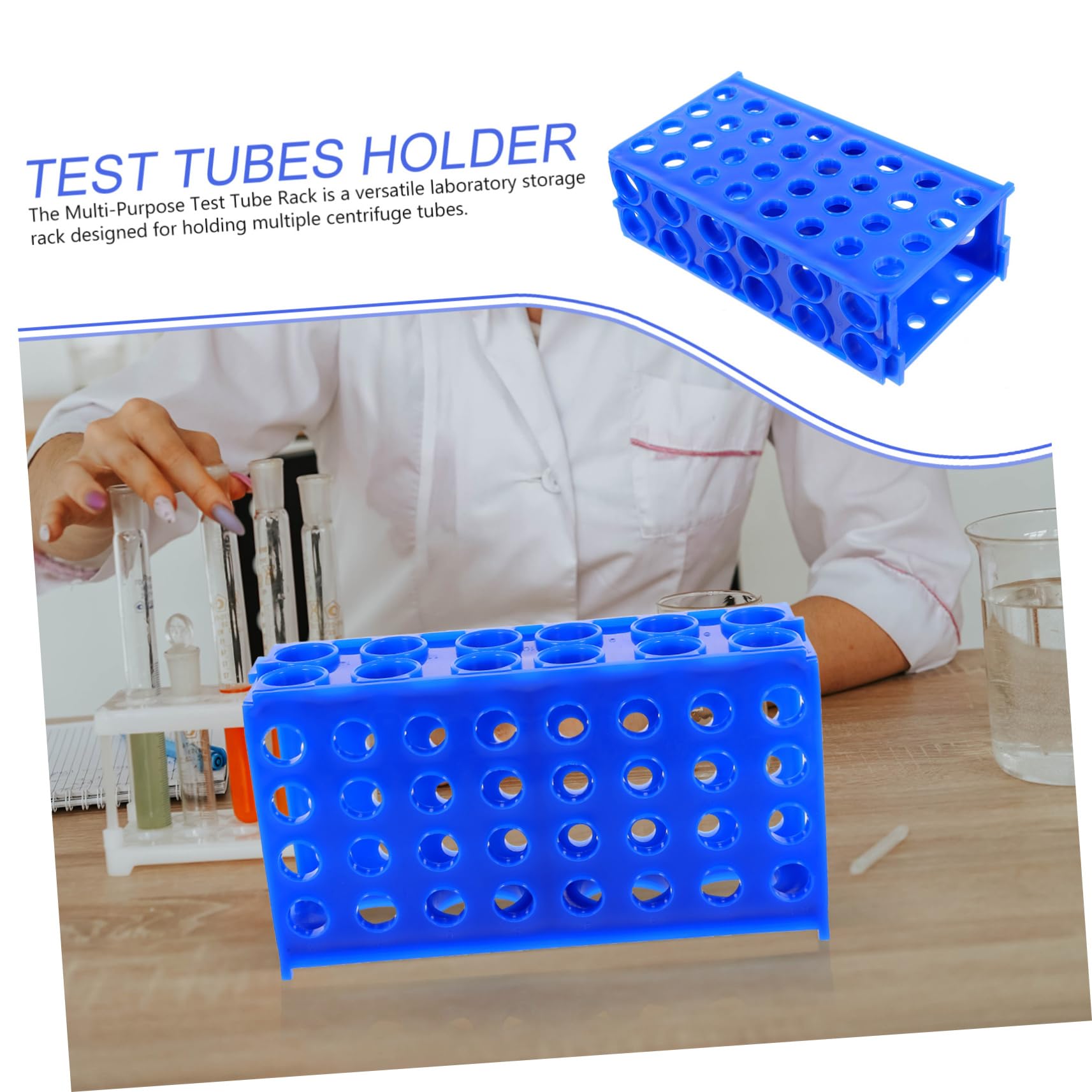 Gatuida 5piezas Gradilla Para Tubos De Ensayo Reutilizable Soporte Estable Para Tubos De Muestreo Organización Laboratorio Para Biología y Química