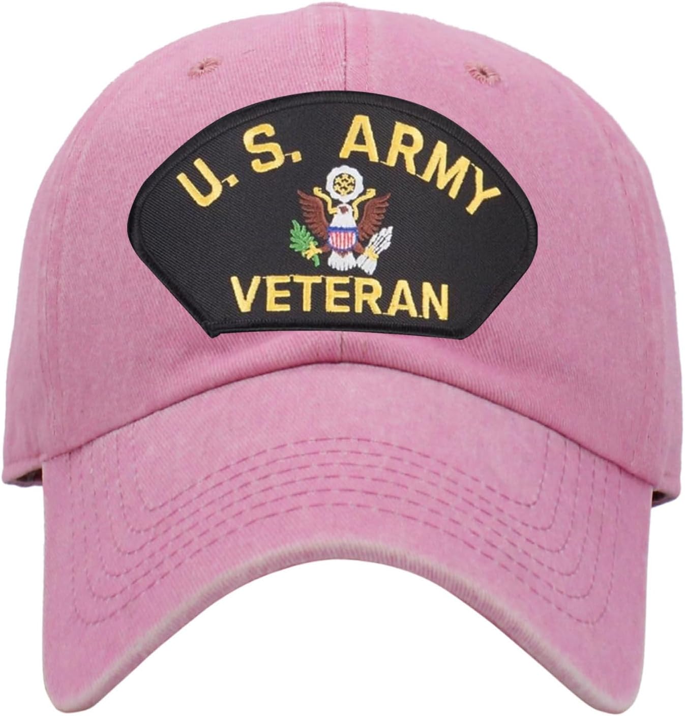 US Army Veteran Cap Pigment Washed Vintage Military Hat Patch Baseball Cap