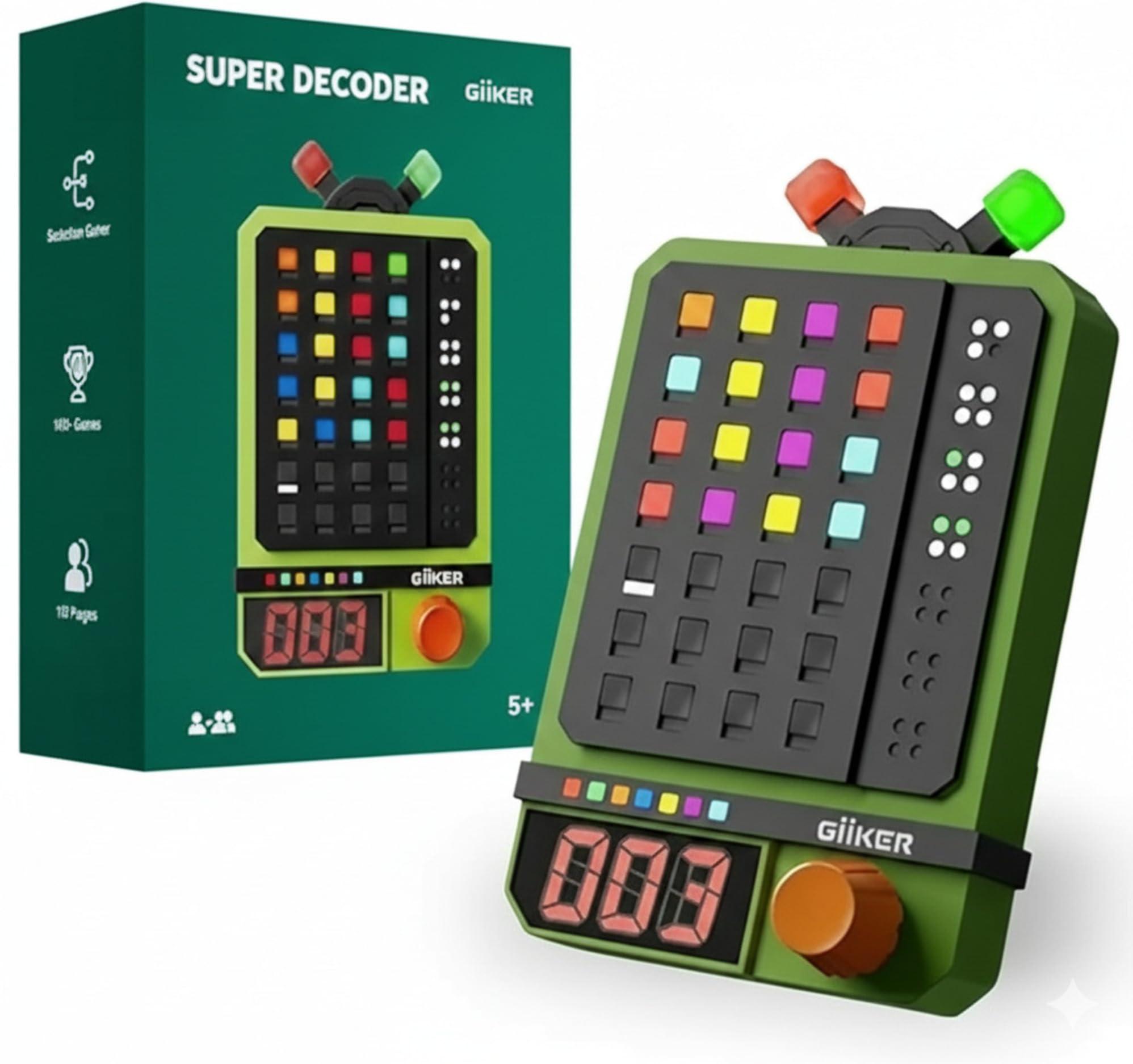 GIIKER Super Decoder - Jeu Électronique de Casse-Code | 600 Niveaux | Casse-tête Numérique à 4 Chiffres | Mode Solo & Duo | Jeu de Réflexion Portable pour Enfants & Adultes