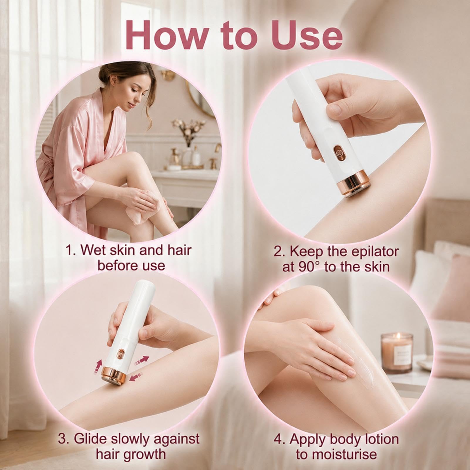 Depiladora Facial Mujer Eléctrica 2 en 1 Recargable con Luz LED, Mini Depiladora Indolora para Rostro, Barbilla y Labio Superior, Diseño Portátil y Preciso para Piel Suave (Blanco)