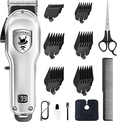 HONFNAL - Cortadora de pelo para hombres, juego de corte de pelo y aseo para el hogar, kit profesional de corte de pelo inalámbrico, recortadora de
