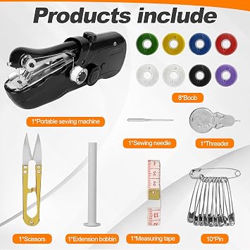 Hand Held Sewing Machine Mini Portable Electric Sew Machines | Hand Sewing Machine Handheld Cordless Portable Sewing Machine Fast Stitch Handheld Sewing Machine Beginner Electric Sew Tool