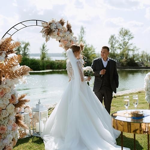 Miniatura 9 de Hotop, Arco de metal para jardín, arco de boda, arco de jardín con cables de hierro para interiores y exteriores, fiesta, jardín, patio, enrejado,