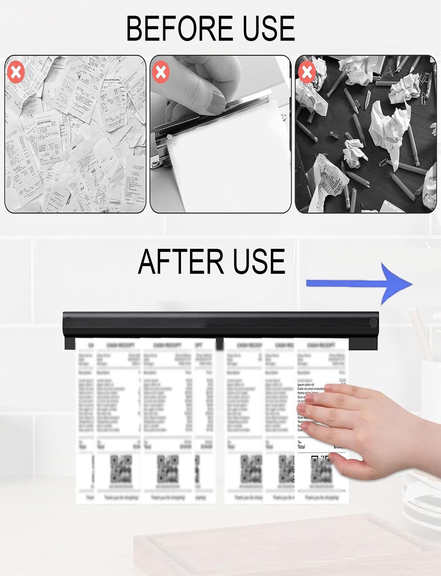 Riel de control deslizante, porta tickets de aluminio for cocina, restaurante, oficina, cafeterías y bares, fácil de usar for organizar pedidos y notas.(120cm/47.2in)