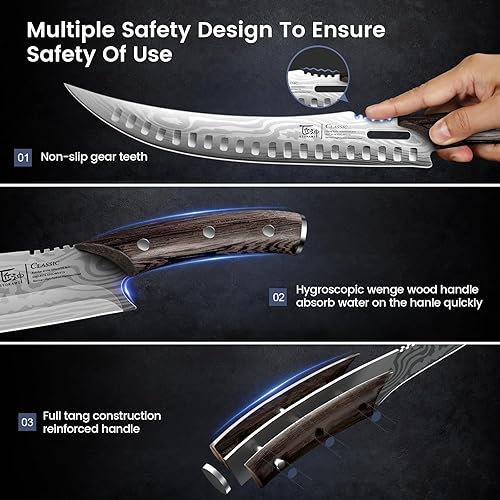 Miniatura 6 de Juego de cuchillos de carnicero, juego de 3 cuchillos de cocina para cortar, juego de cuchillos de chef de carnicero, juego de cuchillos de acero de