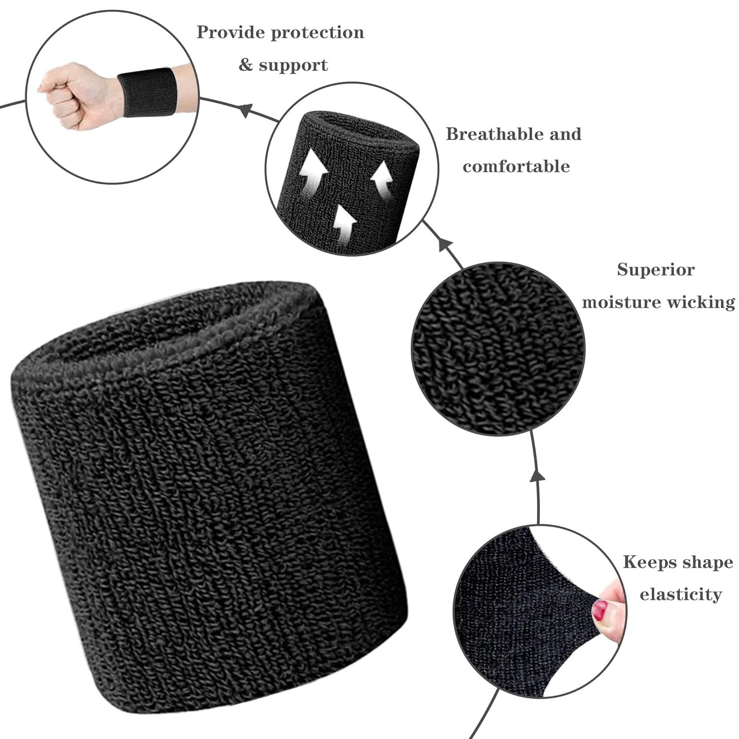 Protection Poignet Tennis Basket 4 Serre-Poignets Sport - Bandeaux Absorbants En Coton - Pour Tennis, Basket, Gym - Anti-Transpiration Et Confortables Polsini Palestra Protection Poignet Tennis Basket 4 Serre-Poignets Sport - Bandeaux Absorbants En Coton - Pour Tennis, Basket, Gym - Anti-Transpiration Et Confortables Polsini Palestra