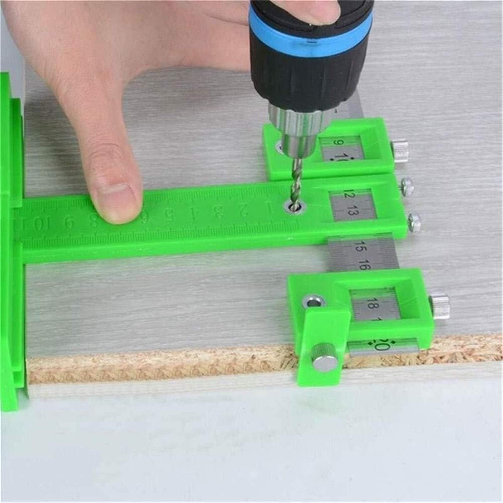 Escuadra de Alta precisión, Kit de Herramientas de guía de Taladro localizador de Punzones Ajustable for carpintería 280x400mm 5mm