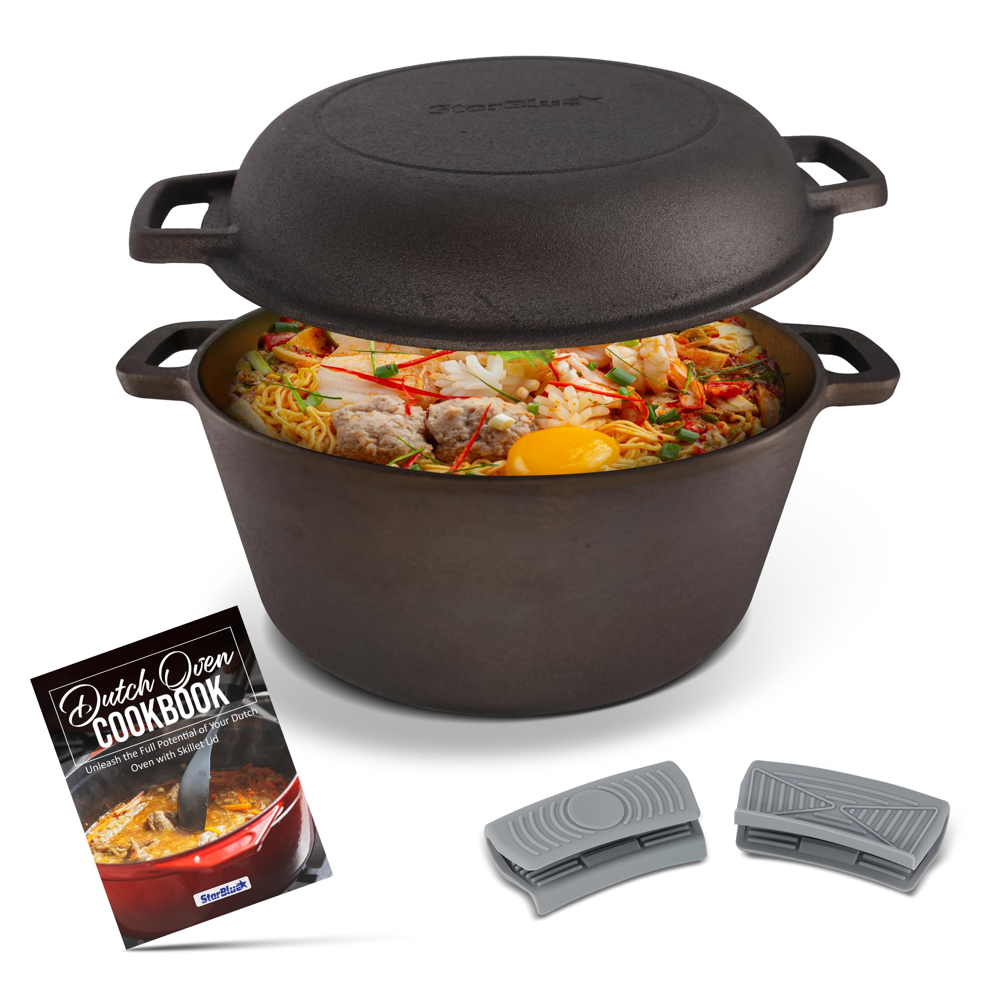 Smooth and Polished Cast Iron Dutch Oven by StarBlue &ndash; 5 qt