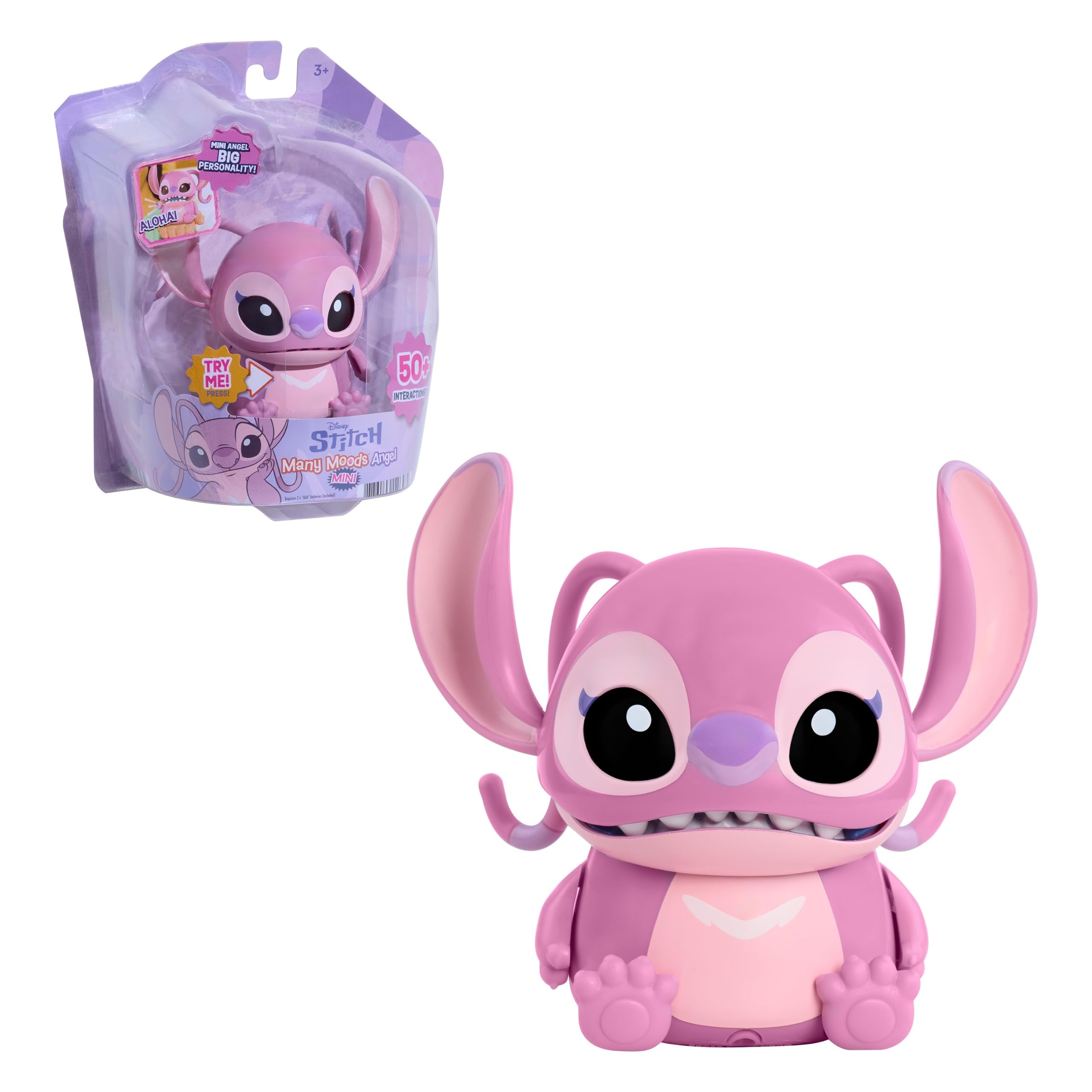 Disney Stitch Many Moods Mini Angel Interactive Toy | 50+ Sounds & Reactions, Palm-Sized…