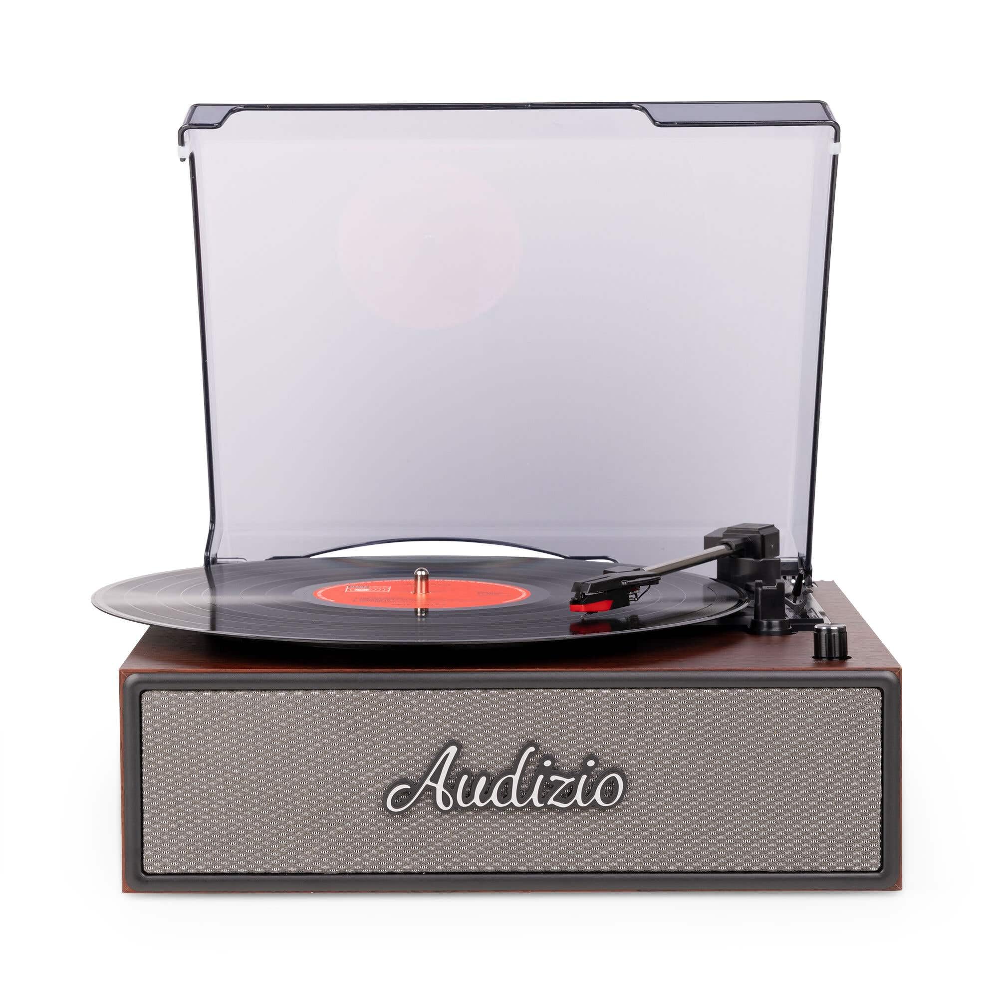 Audizio Reno - Platine Vinyle rétro avec Enceintes intégrées - Lecture 33/45/78 Tours - Design Vintage - Couleur Bois