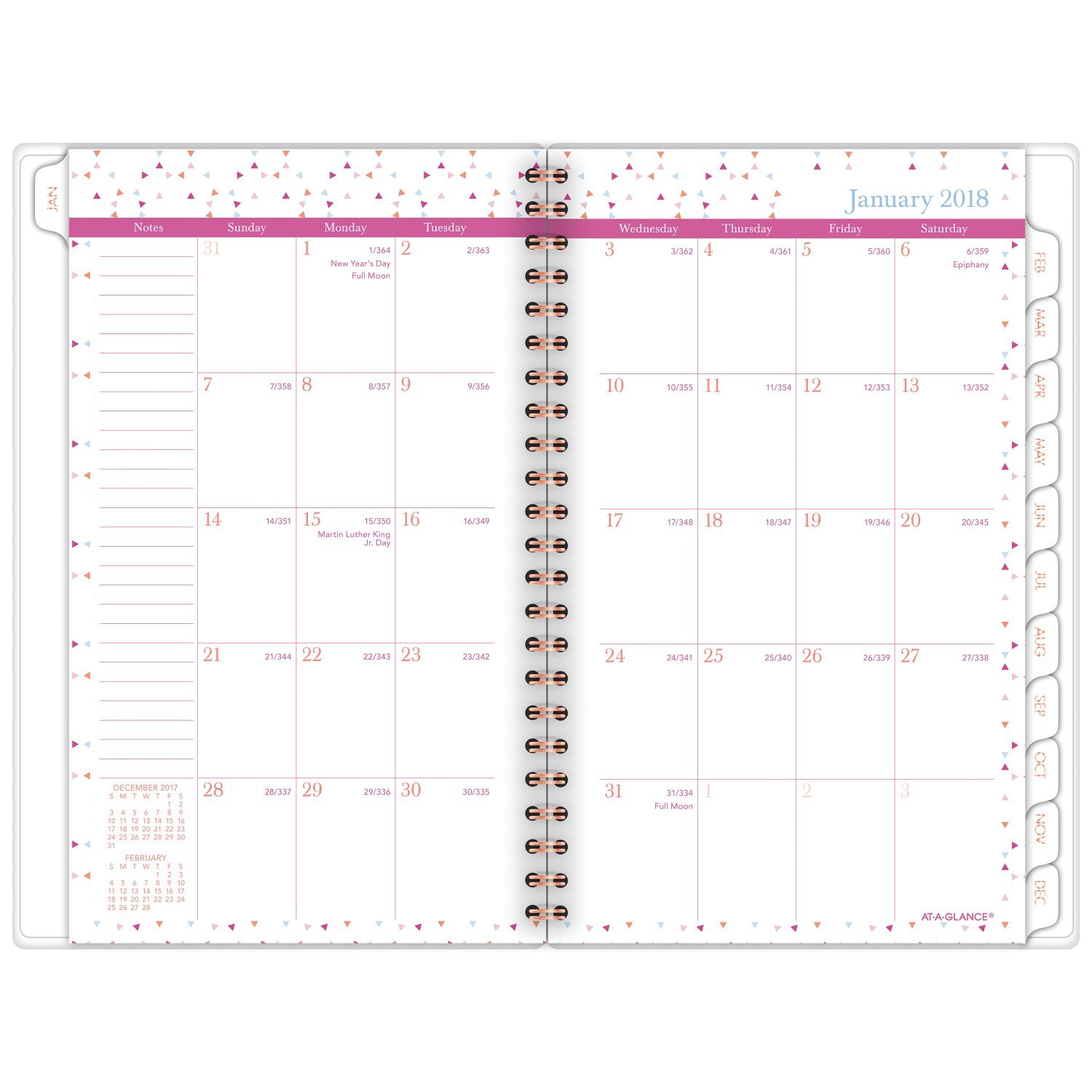 AT-A-GLANCE Agenda settimanale/mensile personalizzabile, da gennaio 2018 a dicembre 2018, 1048-201 cm x 20,3 cm, Spritz (1048-201)
