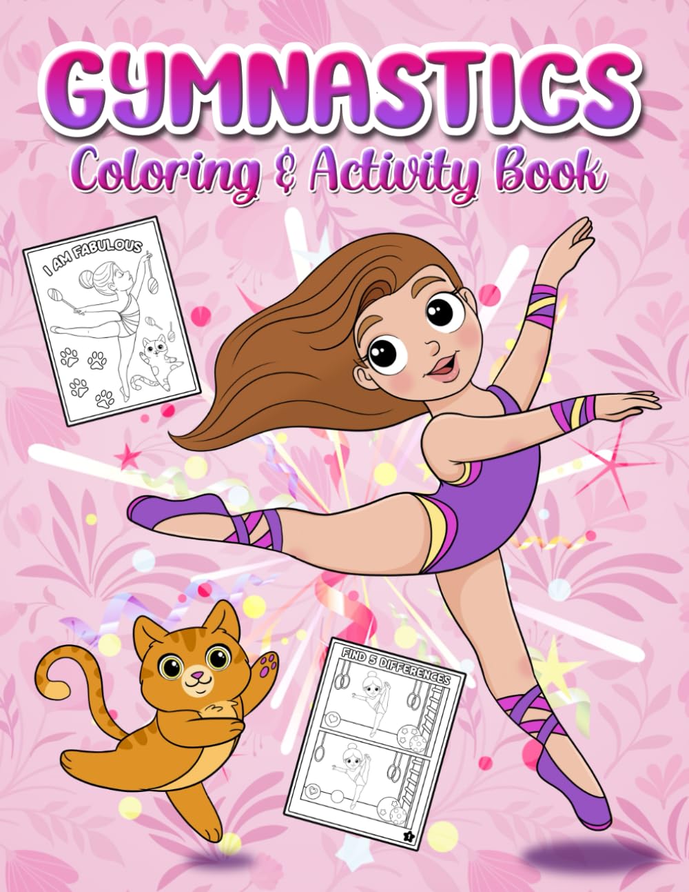 Gymnastics Coloring & Activity Book: Gymnastics Coloring & Activity Book for Girls 4-8 (Coloring, Mazes, Word Search and More)