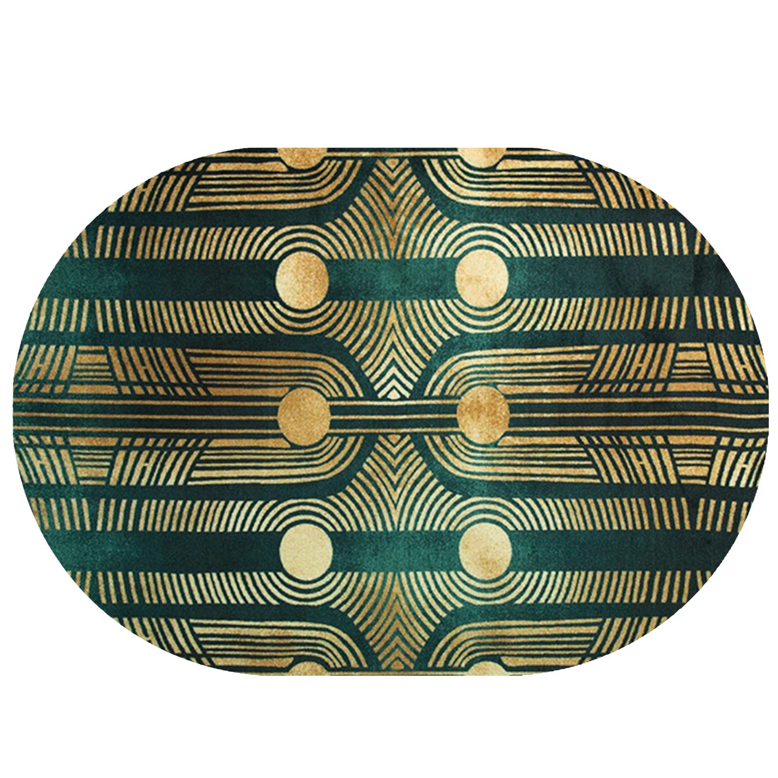 Tapis de chambre enfant 120x180 cm vert et or pour structurer l'espace de jeu