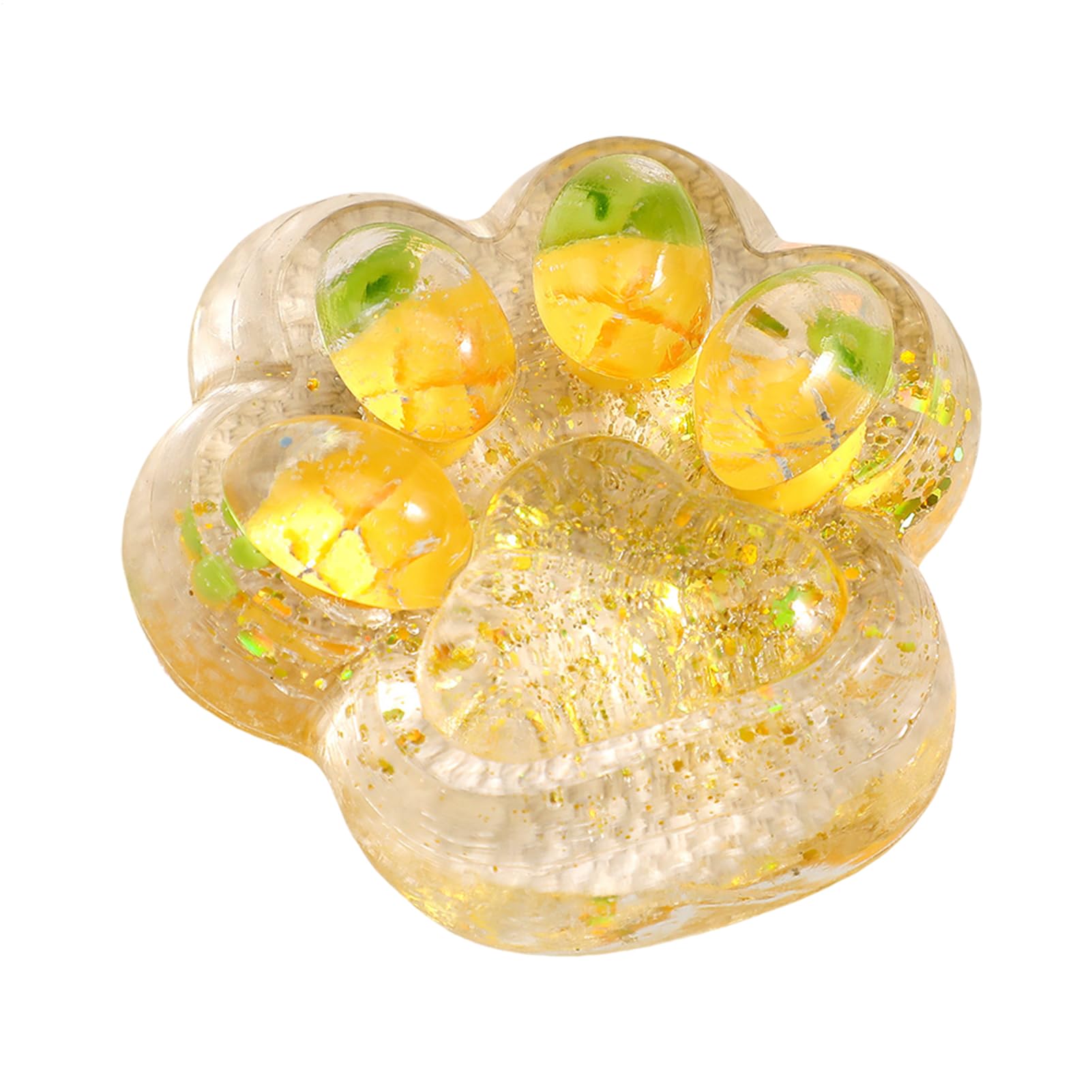 Cat Paw Squishy Toys | سكوشي Pet Paw Squeeze Fidget Toys | Sequin Cute Animal Claw Pinch Stress Relief Toys Fast Rebound | Strawberry Paws Sensory Toy Stress Balls for Kids & Adults