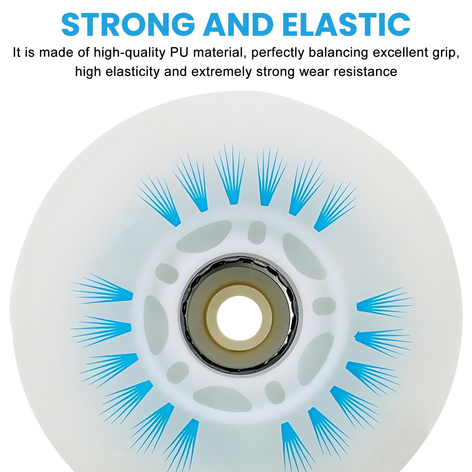 PORFOYO Inline Skate Rollen, 76 mm, set di 8 pezzi, ruote in linea Skate con cuscinetti a sfera, ruote universali in PU per tutti i tipi di pattini a rotelle (76 mm)