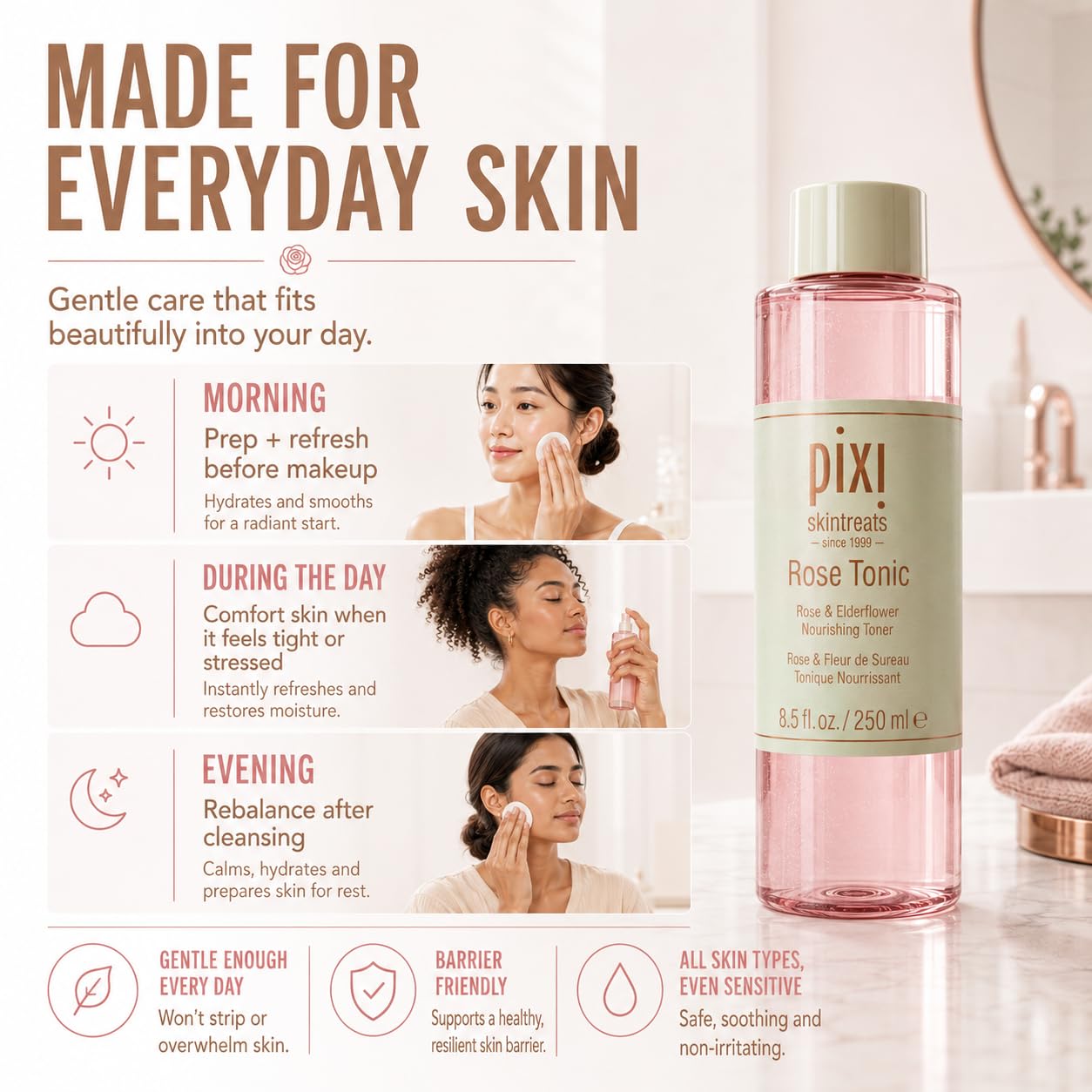 Pixi Beauty Różowy Tonic Sealed Soothe & Nourish Skin, 250 ml
