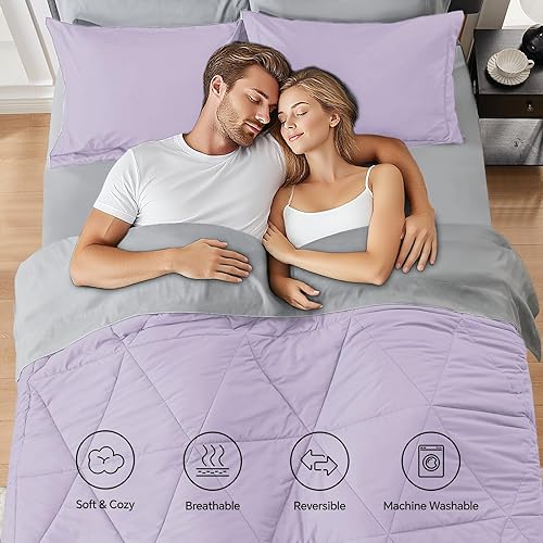 Miniatura 10 de BEDELITE Juego de edredón tamaño California King de 7 piezas en una bolsa, juego de cama reversible de microfibra suave verde salvia con edredones,