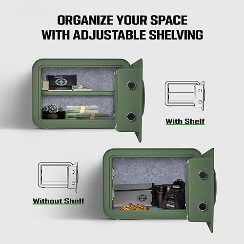 Miniatura 4 de ISLANDSAFE Caja fuerte para el hogar con luz interior, caja fuerte fuerte pequeña de lujo con teclado electrónico electrónico, caja fuerte de 0.8