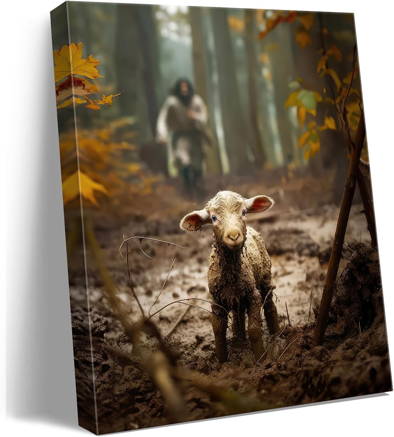 lianyibo Religious wall decor for prayer room Christian wall art Jesus and Lamb canvas wall prints for home decor(50x70/Frameless)