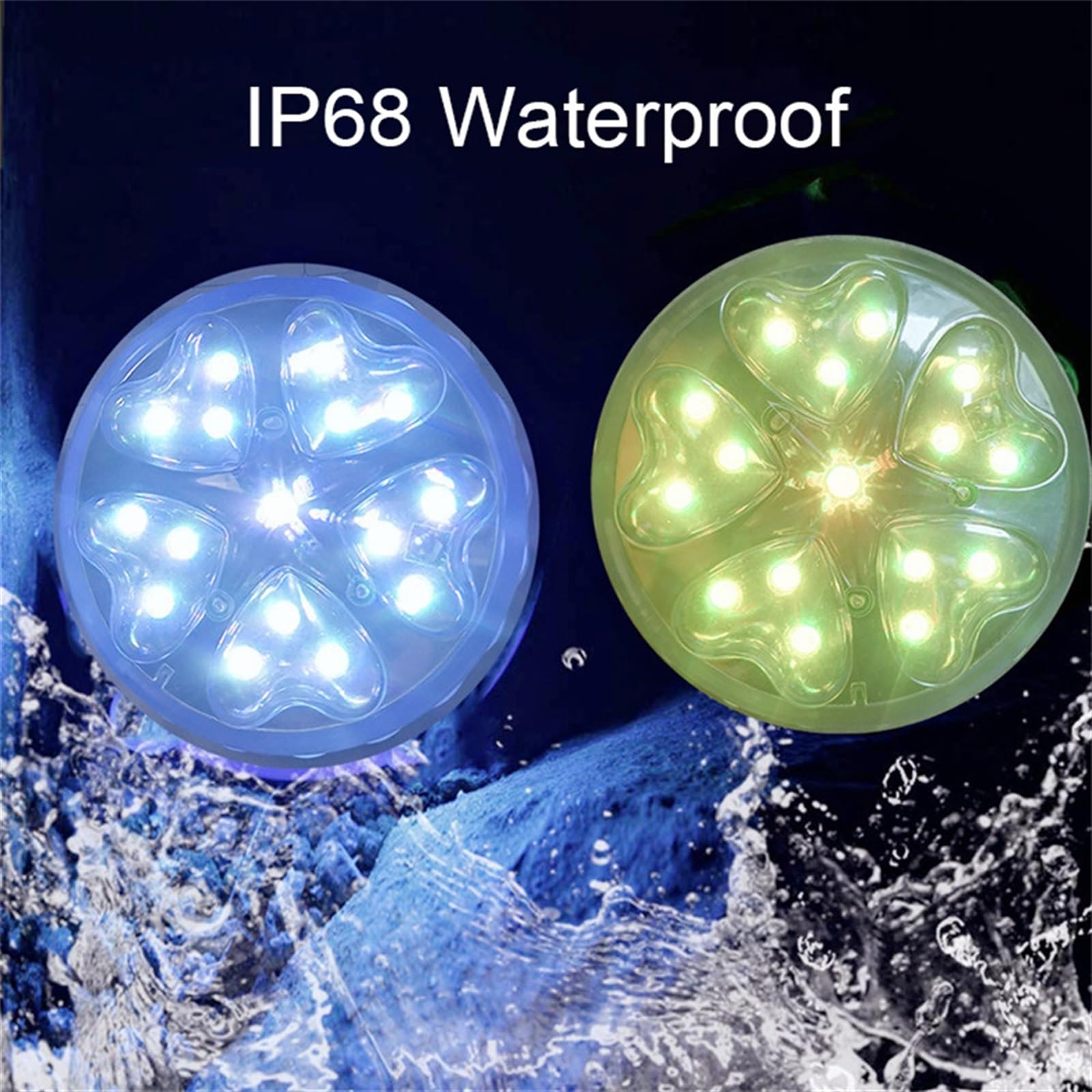 Lampe de bassin magnétique submersible RVB 13 couleurs avec télécommande pour fontaine et aquarium