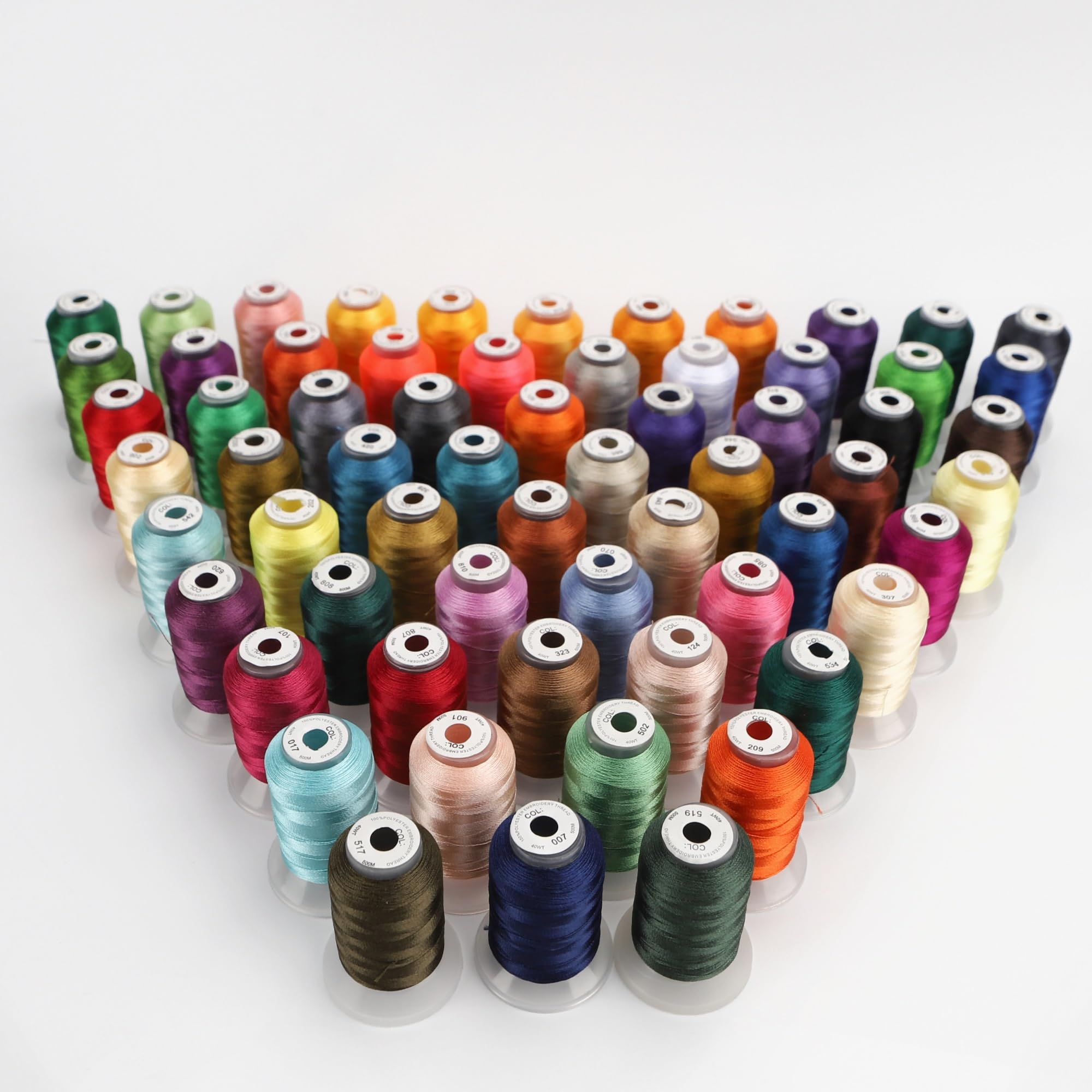 Stickgarn-Set, 40 WT Polyester, 500 m, 63 Farben für Näh- und Bastelprojekte und langlebiges Garn für alle Ihre Stickbedürfnisse