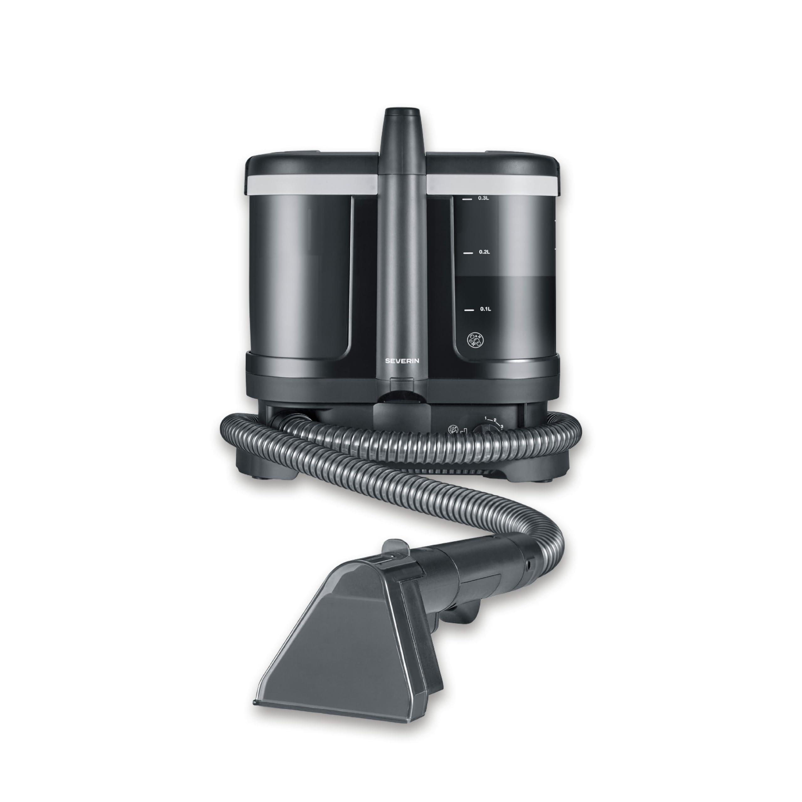 Severin Polsterreiniger, für Teppich, Polster, Autositze & Sofa, 2-Tank-Nasssauger, Waschsauger, Teppich-Reiniger, Frischwassertank: 1,25L, S-Power, 450W, anthrazit, schwarz, SC 7188