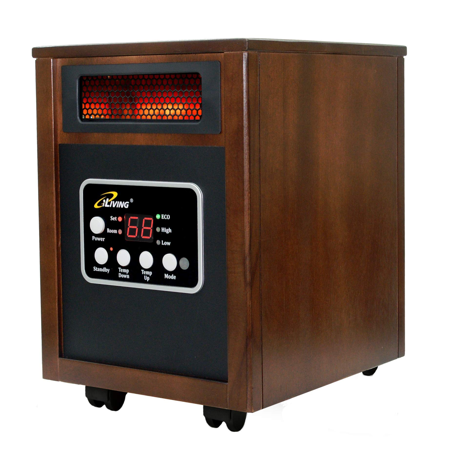 iLIVING ILG918 Infrared Heater, Dark Walnut