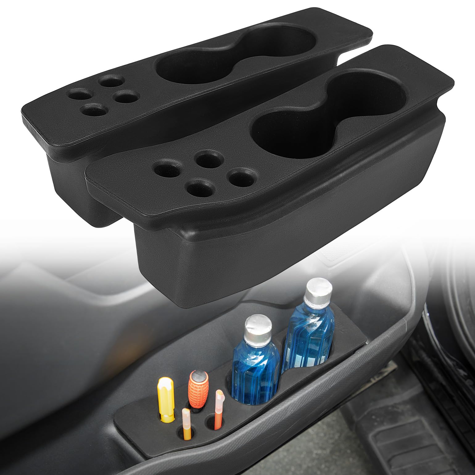 JOYTUTUS Door Cup Holder Insert Compatible with F150 2021-2025 Cup Holder Insert Accessories, Foam Water Cup Holder Door Panel Left & Right