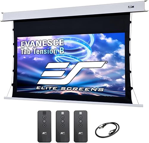 Elite Screens Evanesce Tab-Tension B, 110 pulgadas 169, 4K  8K HD, pantalla de proyector tensada con pestañas eléctricas empotradas en el techo,