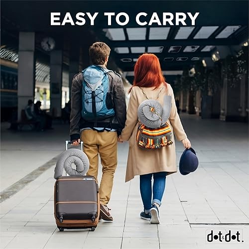 Vista 32 de Dot&Dot Almohada de viaje para niños de espuma viscoelástica para aviones, almohadas de cuello para niños para viajes, dormir, almohada de avión