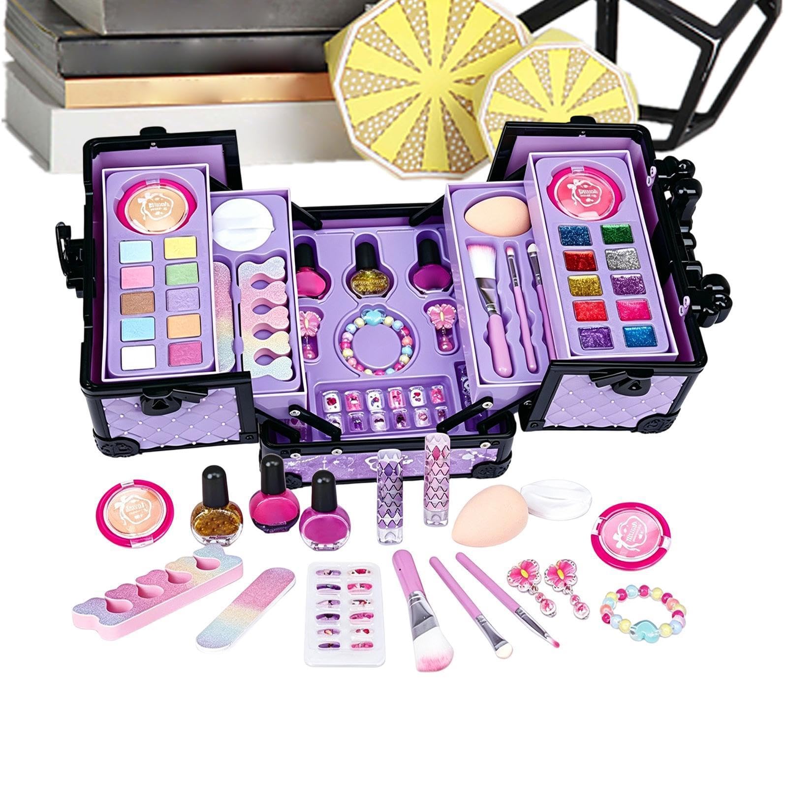 Set Trucco per Bambine Cosmetici Lavabili Con Custodia | Trucco Per Bambini 4-12 Anni, Ideale per Feste di Compleanno, Travestimenti e Giochi di Ruolo