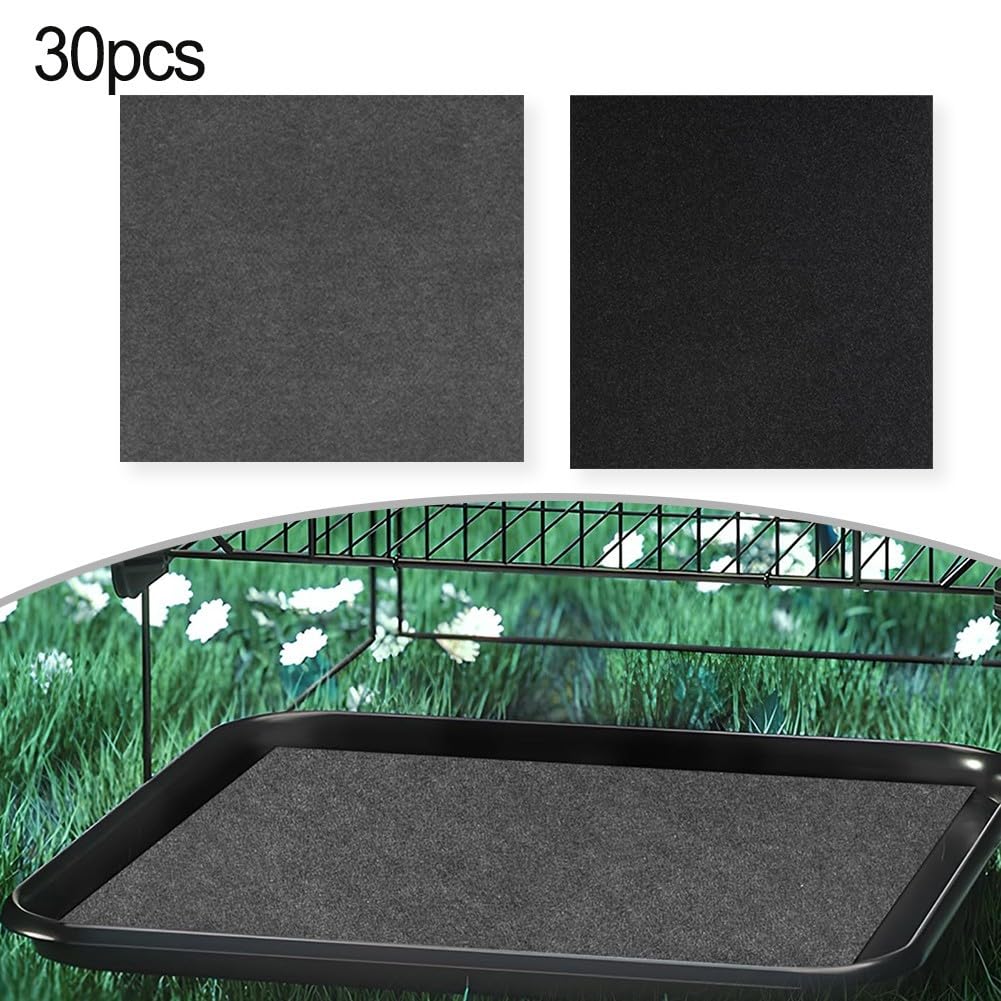 Paquete de 30 forros desechables para jaulas de pájaros de 20 x 8 pulgadas, almohadillas precortadas, alfombrilla de fieltro gruesa para loro, periquito, conure, hámster, conejo, cobaya