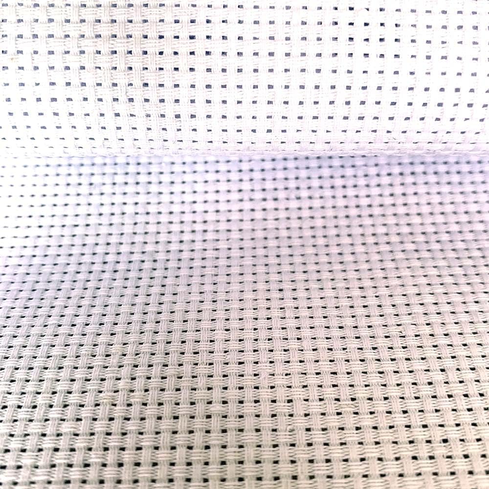 11 Count Aida Cloth Embroidery Counted Cross Stitch Fabric, White, 59"W x 39"L