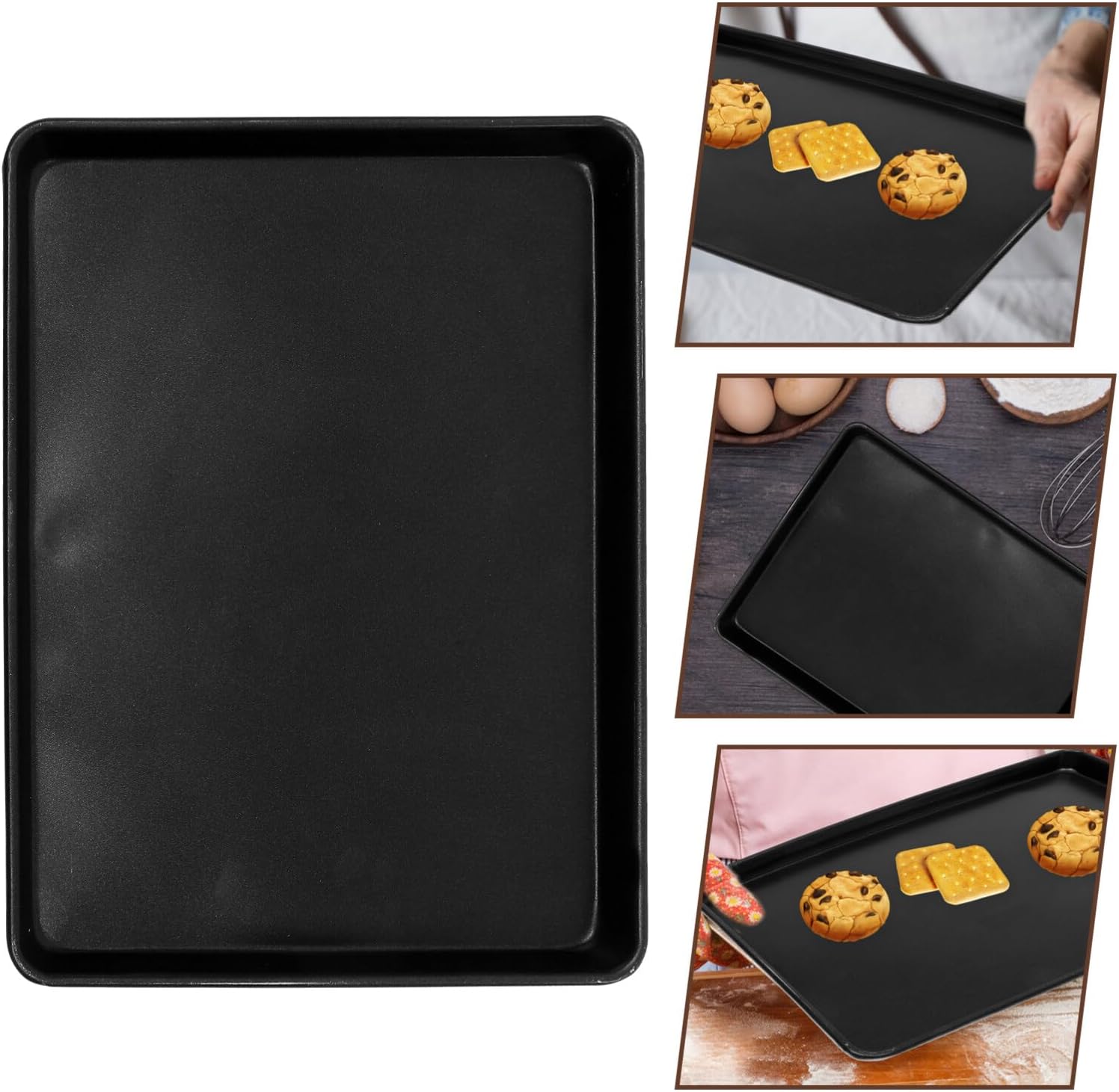 Kichvoe Aluminium Alloy Baking Sheet Non-stick Kitchen Pan for Cookies Pastries and Bread Compact for Space-saving and High-temperature Cooking
