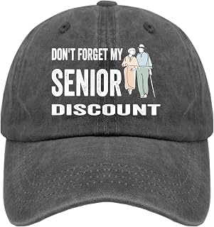 Dont Forget My Senior Discount Hat for Womens with Design Funny Old People Tennis Hats Women Cap Fashionable Unique