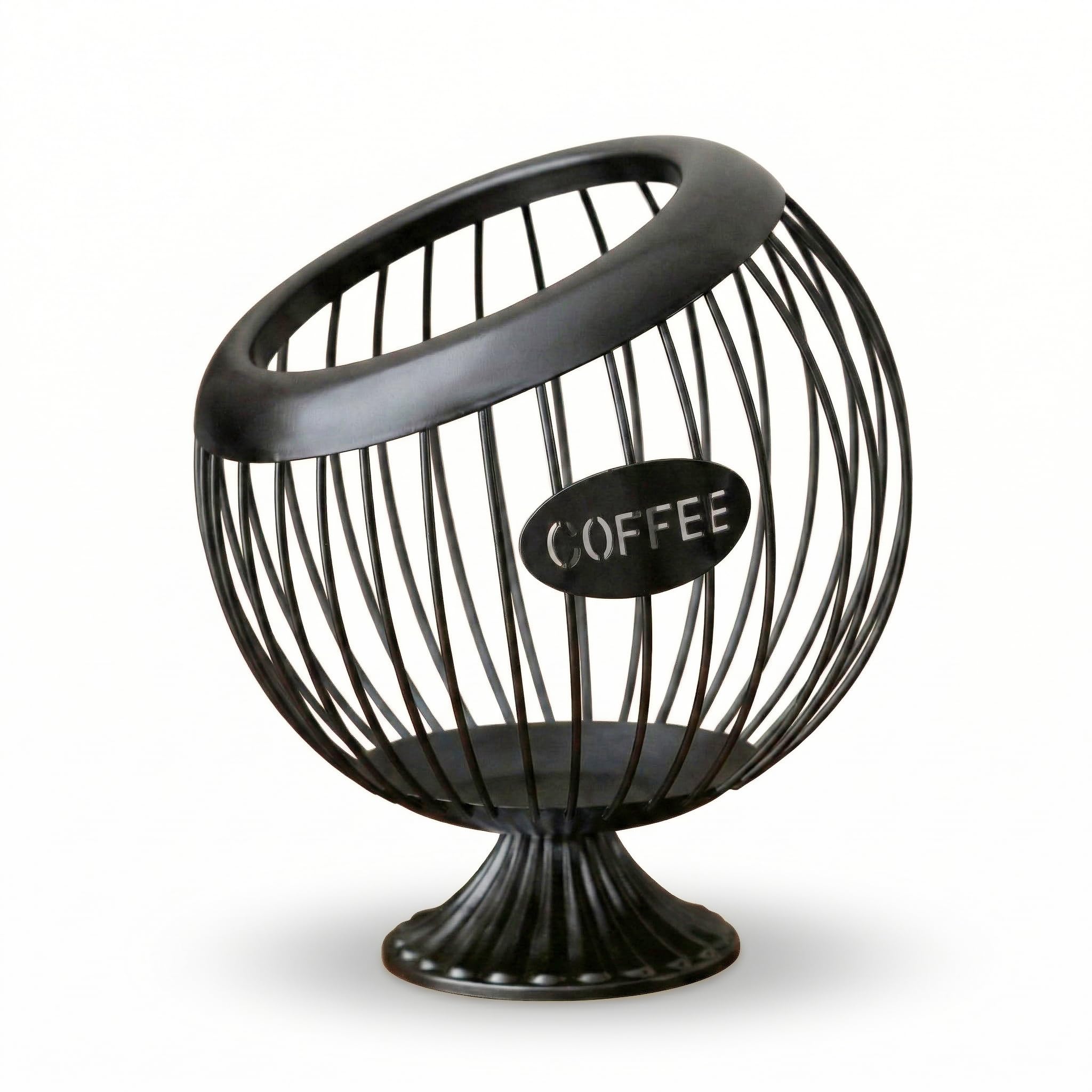 AIYICIII Grand support de dosettes de café avec base – Organiseur Keurig K-Cup et Nespresso Vertuo de grande capacité, rangement de dosettes de café en métal, accessoires et décoration de bar à café
