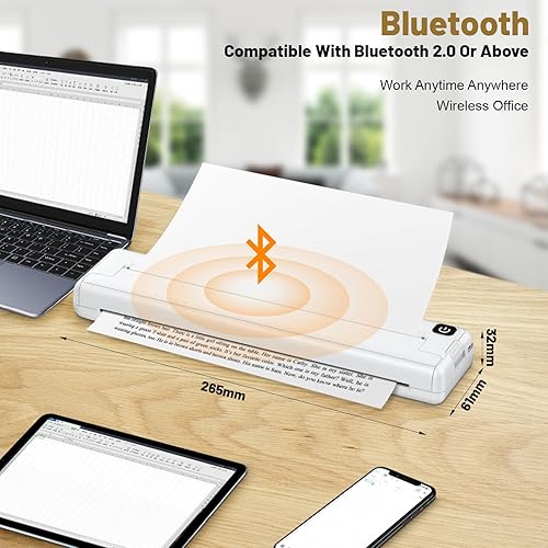 Miniatura 8 de Impresora de transferencia térmica Bluetooth, impresoras portátiles inalámbricas para viajes, impresora sin tinta, compatible con Android, teléfono