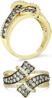 Vanilla Diamond Chocolate Diamond Statement Ring for Women I 14k Yellow Gold Ring for Her (G-H/Brown, VS2-SI1, 1.19 cttw) Anniversary Wedding Promise Band Size 4.25to 11.25 by LeVian