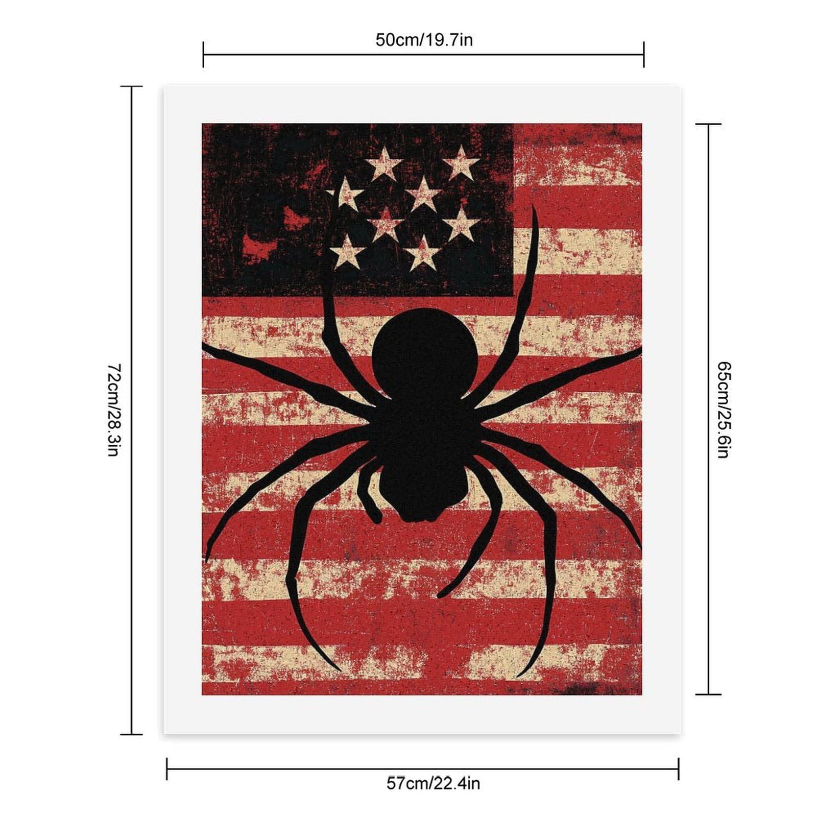 Lustiges Malen nach Zahlen für Erwachsene, Motiv: Spinnen, Tier, US-Flagge, vertikal, Baumwolle, digitales Ölgemälde, Heimdekoration, Geschenk, 65 x 50 cm