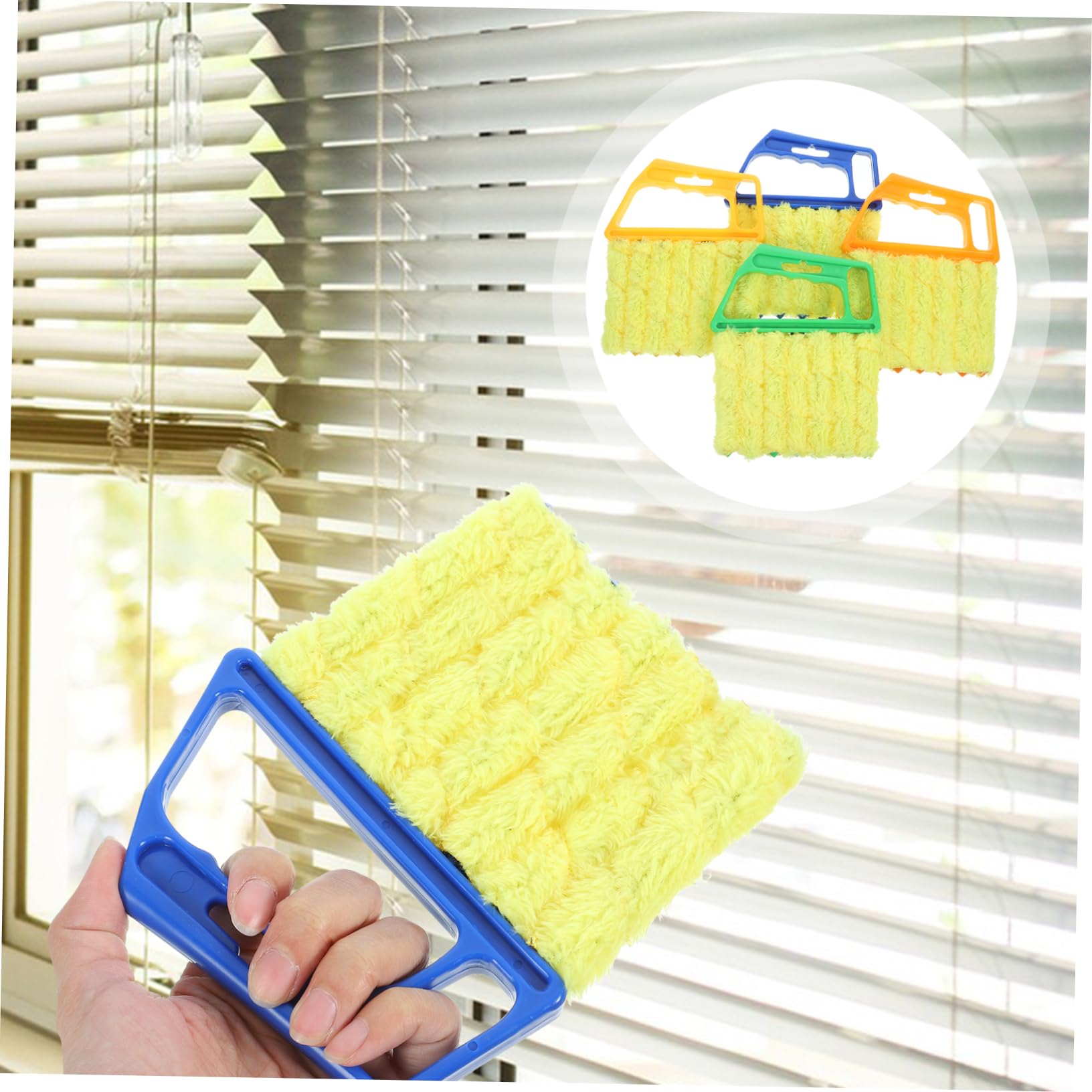 Cepillo De Limpieza Limpiador Cepillo para Persianas Reutilizable Plumero De Persianas Removible Cepillo para Polvo De Persianas El Plastico 4 Piezas X 4