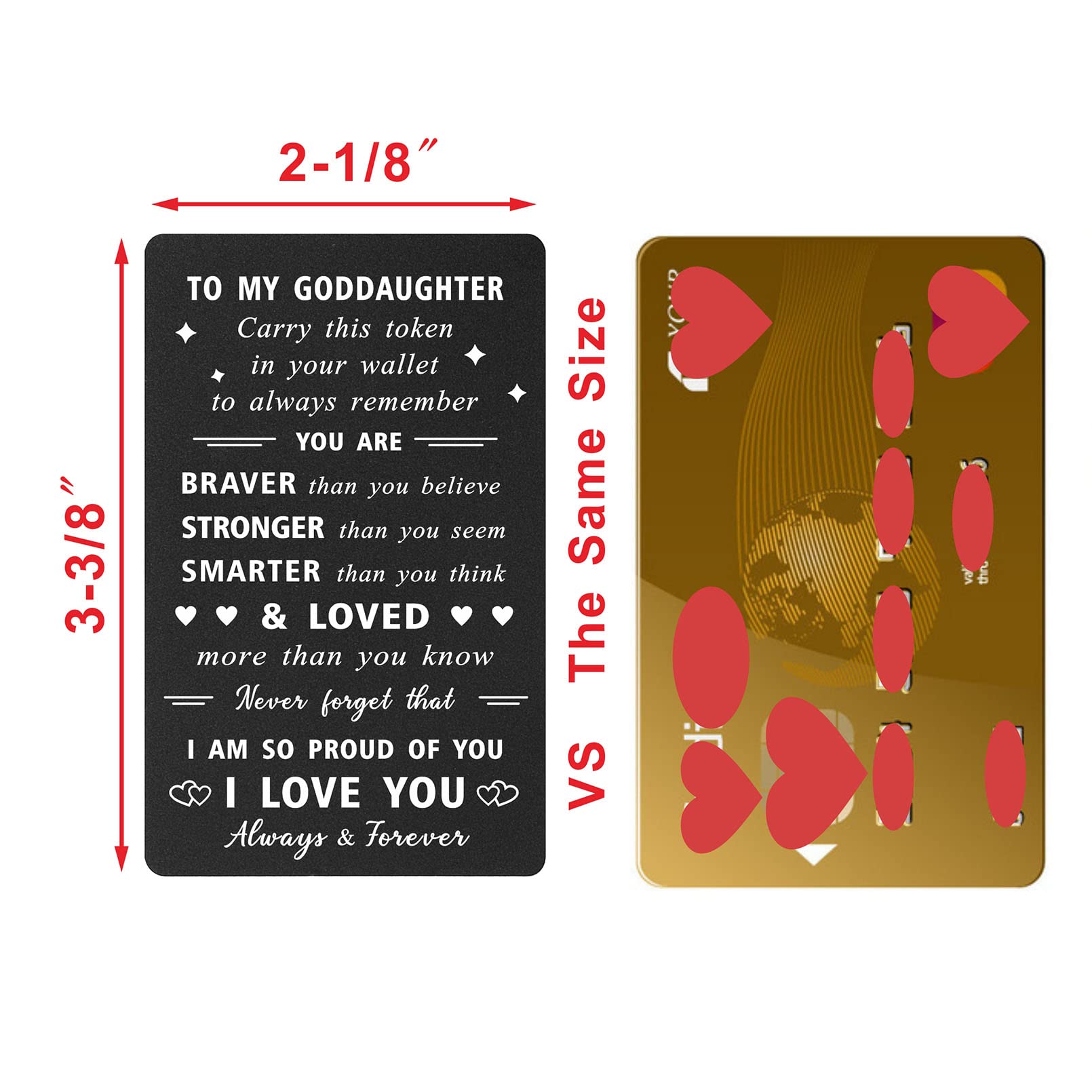 ENGZHI Goddaughter Wallet Card Christening Gifts for Girls, I Am So Proud of You, Goddaughter Confirmation Card - Image 2