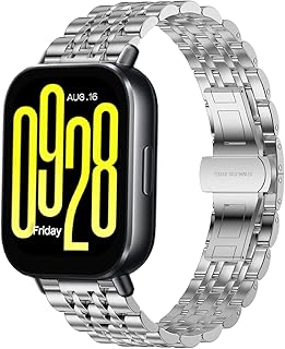 سوار معدني بديل من الفولاذ المقاوم للصدأ مقاس 22 ملم لساعة شاومي ريدمي ووتش 5 اكتيف/ شاومي ريدمي ووتش 5 لايت/ ساعة اس 4 سبورت، شاومي 2/ ساعة S3/ S1 برو من هينوير