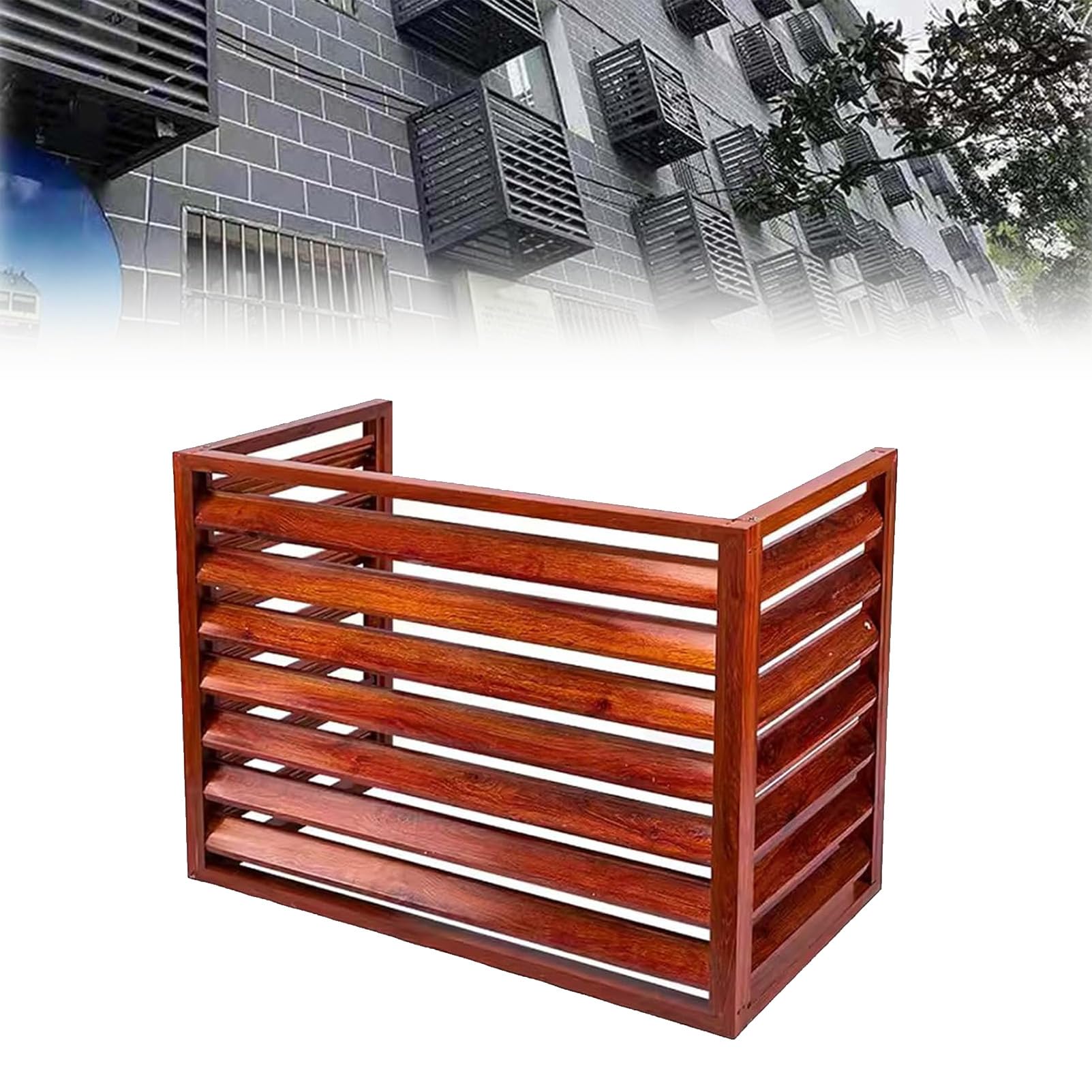 Pounjsd Aluminum Air Conditioner and Heat Pump Cover, Condenser Protective Cover AC Unit Cover, outdoor air source heat pump cover, Suitable for Indoor and Outdoor, 3-Sided Privacy Fence, 110×60×80cm