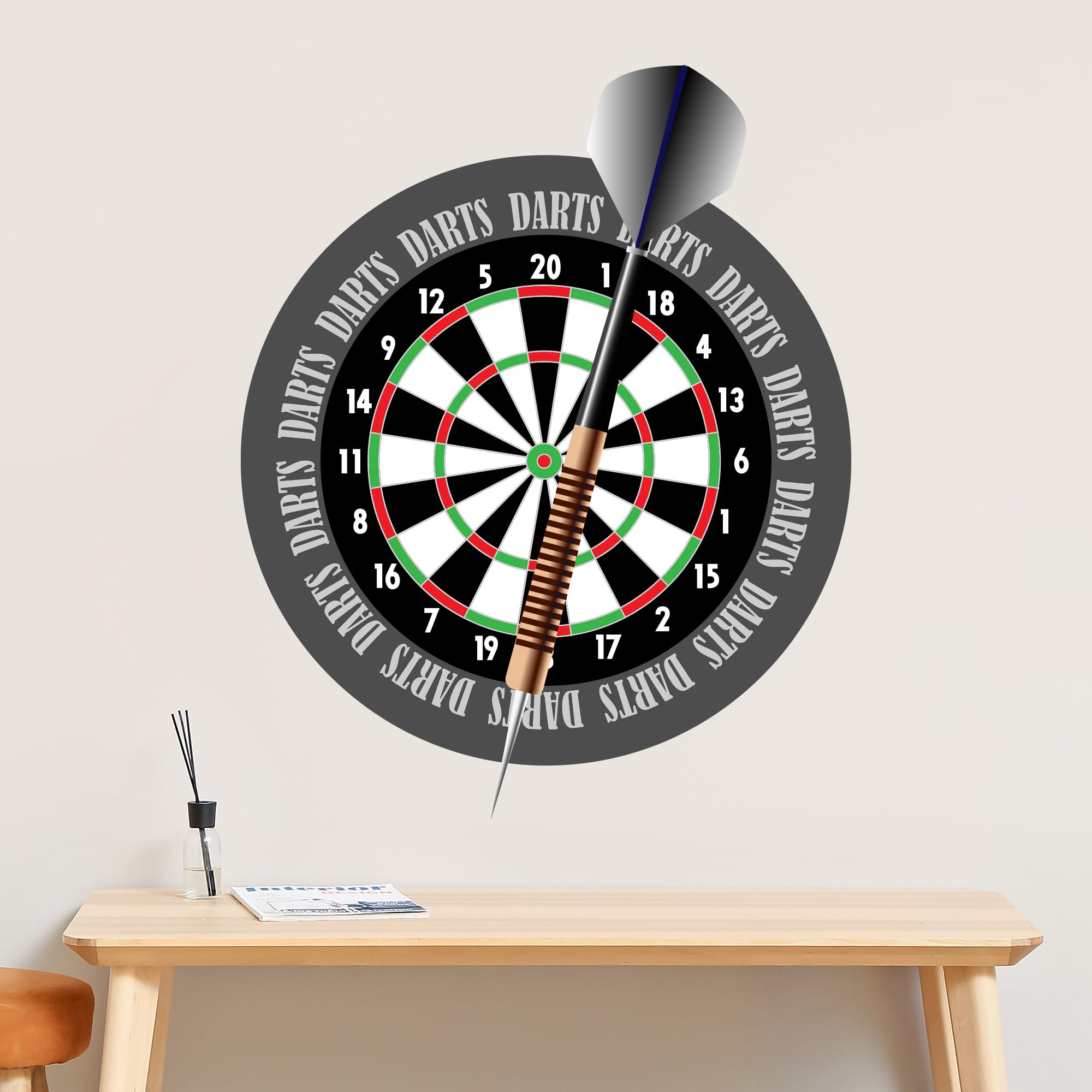 Themed Blue Darts Wall Sticker - Darts Decal Wall Art (60Cm Height X 50Cm Width)