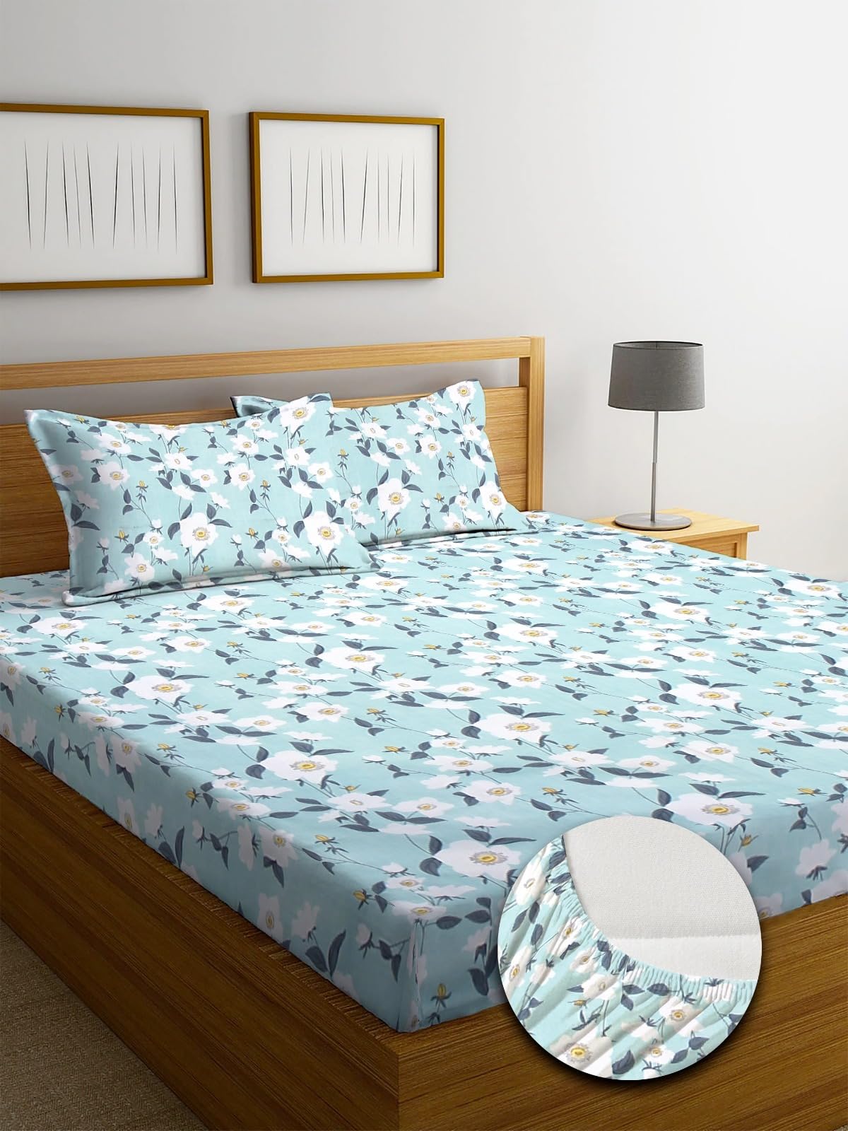 TARAIN COLLECTION Cotton Perfect Fitted Bedsheets with 2 Pillow Covers | King Size| Double Bed with All Around Elastic 180 TC |Size-78" x 72" +10" (Multicolor10) (B0D29DQ5C5) Amazon Price History, Amazon Price Tracker