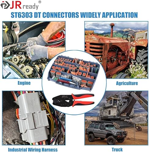 Miniatura 7 de JRready Deutsch Kits de conectores ST6303: 2 3 4 6 8 12 Pin DT Kit de conector IP67 impermeable con crimpadora Deutsch ACT-LY-16DT, contactos